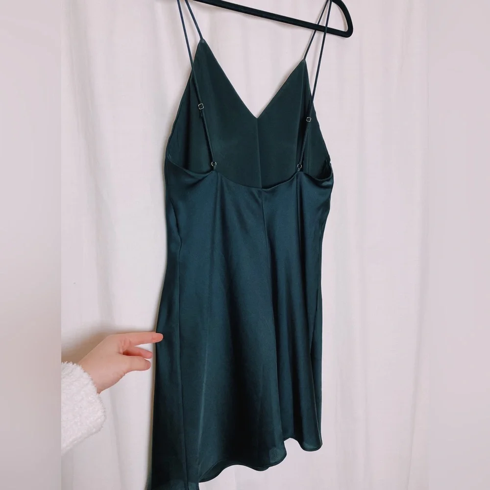 Lulu’s Black Mini Slip Dress Size M - Picture 3 of 11